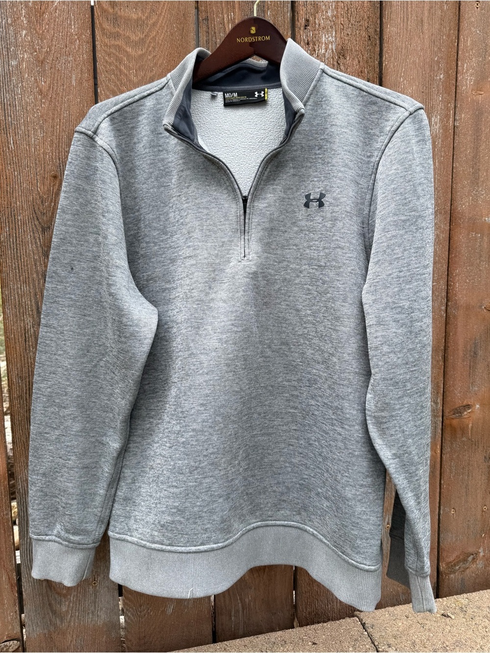 Under Armour Women’s Gray Heather  Sweatshirt Pullover 1/4 Zip Size Medium Loose